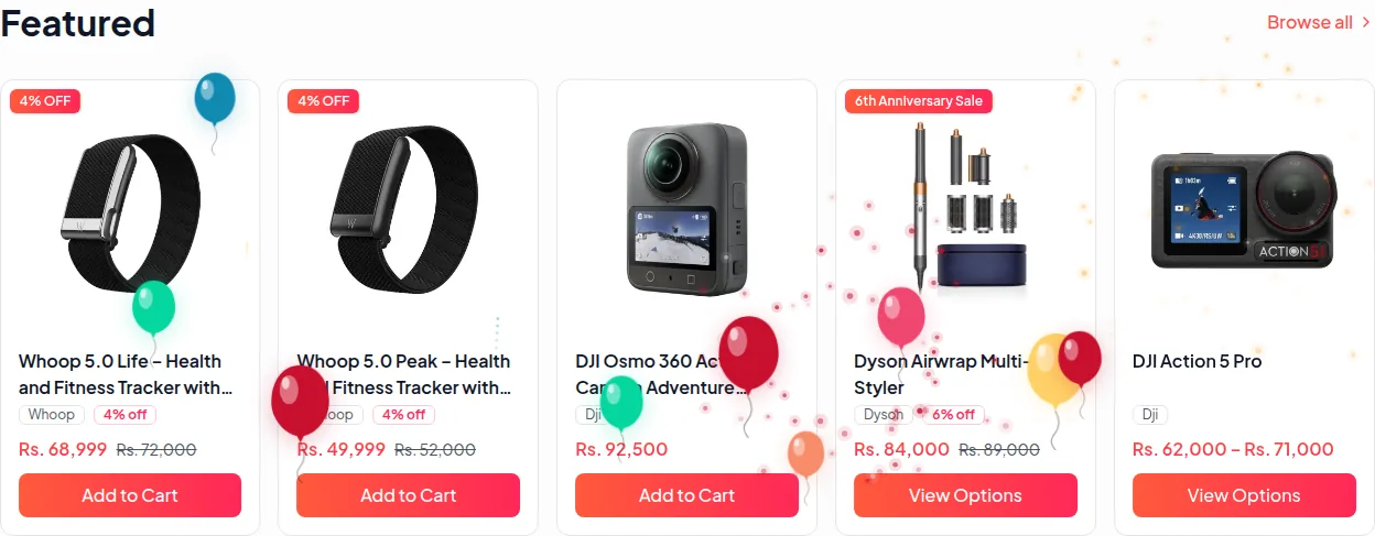 GAG Nepal featured products with NPR prices