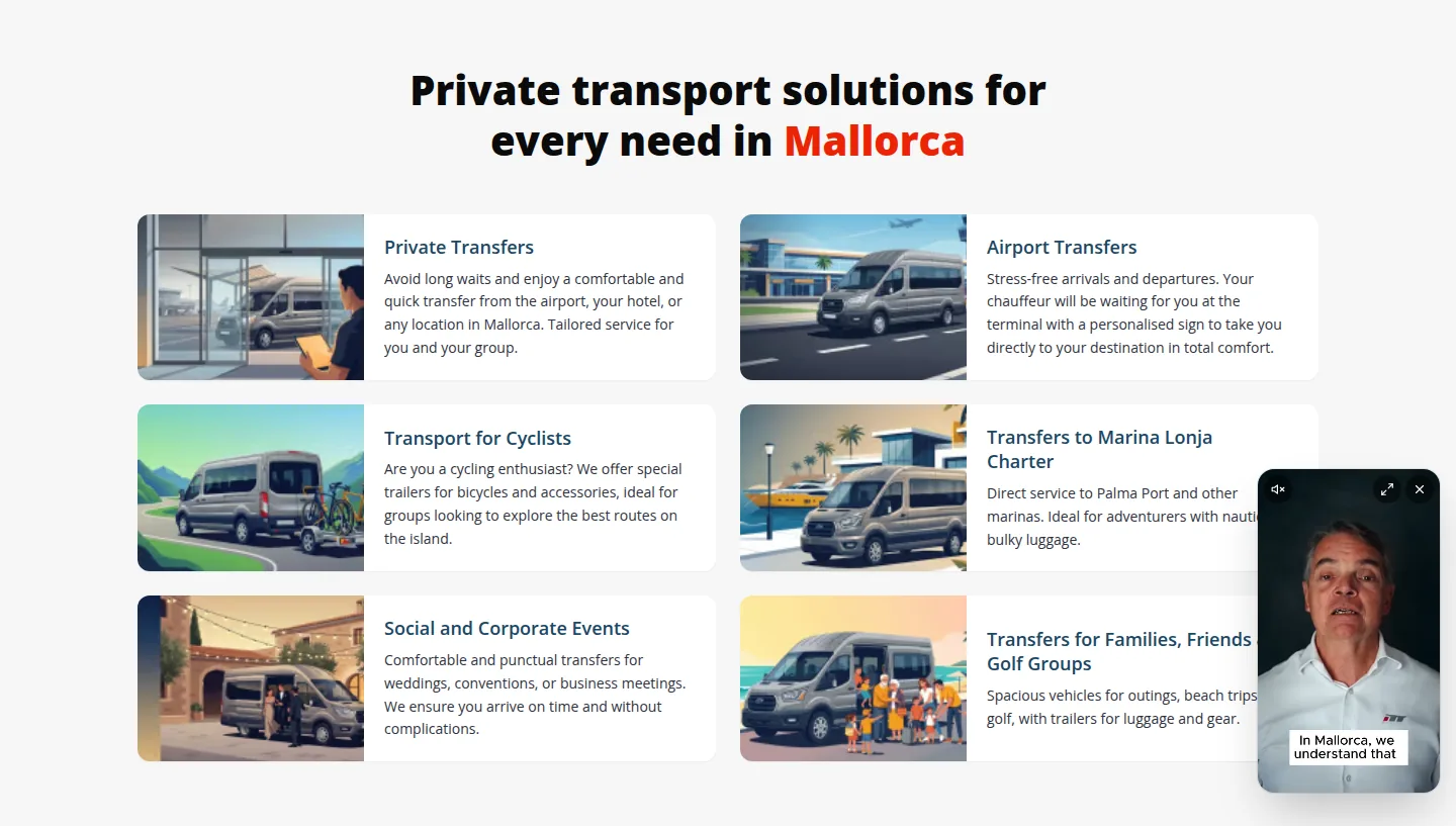 Island Tour Transfer services for cyclists, marinas, and airport pickups