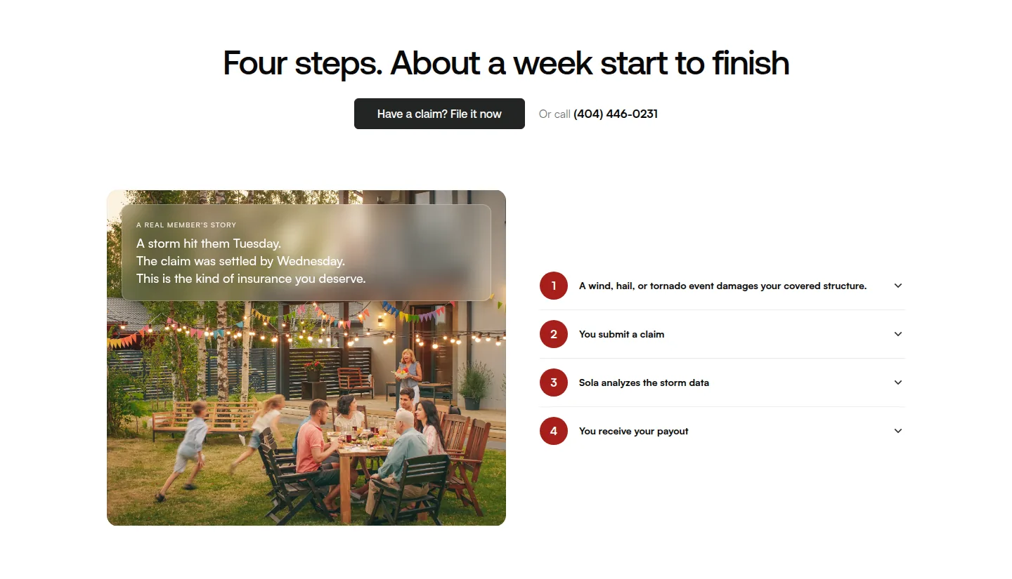 Sola claim process in four steps